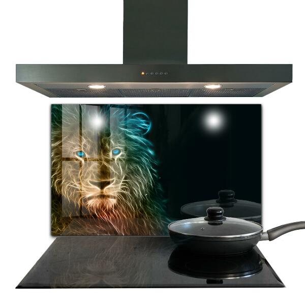Hob splashback Lion in abstract edition