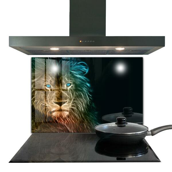Hob splashback Lion in abstract edition