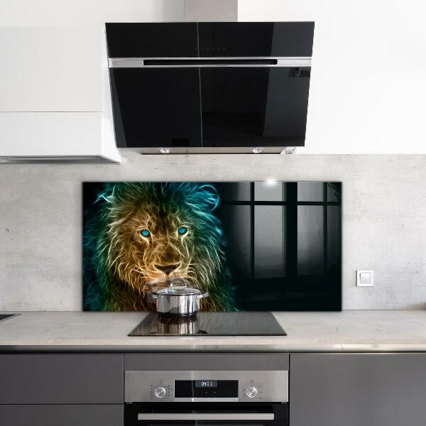 Hob splashback Lion in abstract edition