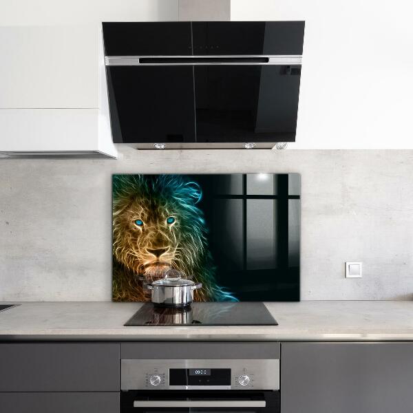 Hob splashback Lion in abstract edition