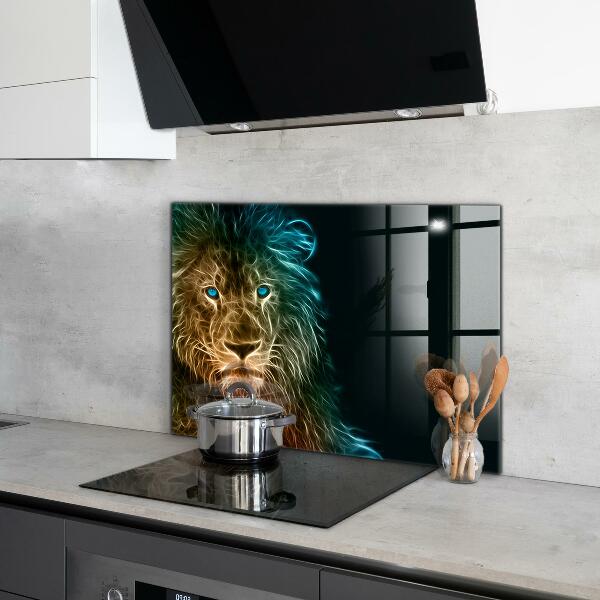 Hob splashback Lion in abstract edition