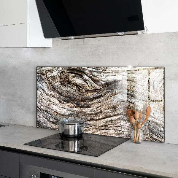 Kitchen glass panel Tree bark trunk