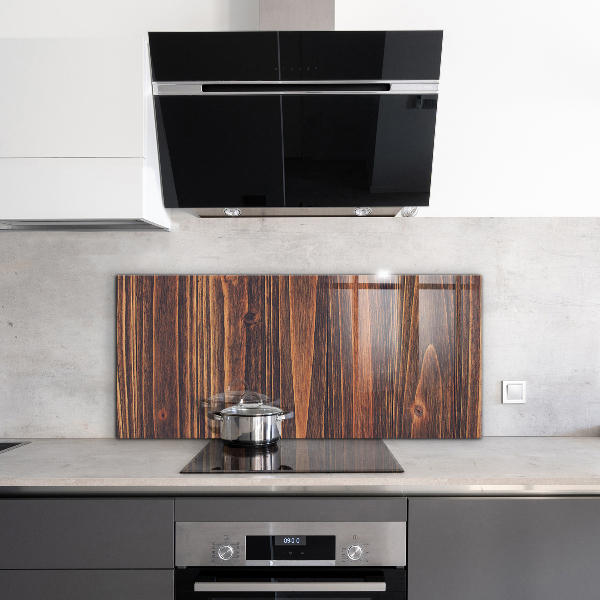 Kitchen glass panel Natural wood texture