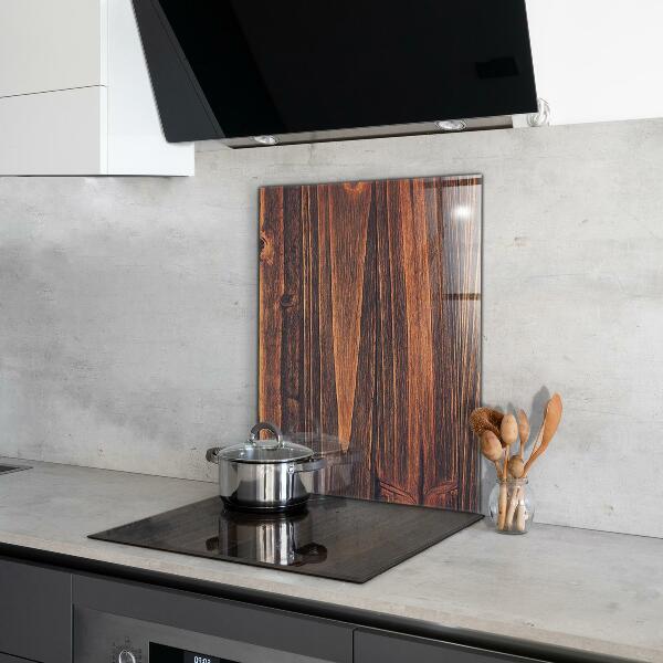 Kitchen glass panel Natural wood texture
