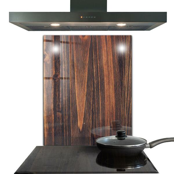 Kitchen glass panel Natural wood texture