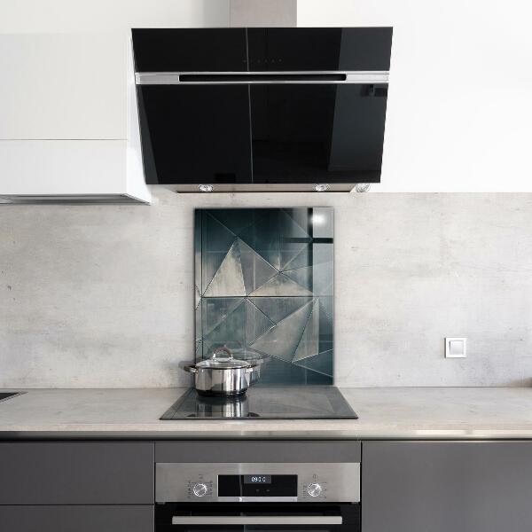 Kitchen glass panel Metal abstract triangles