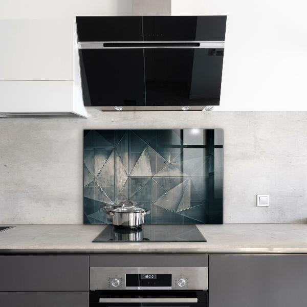 Kitchen glass panel Metal abstract triangles