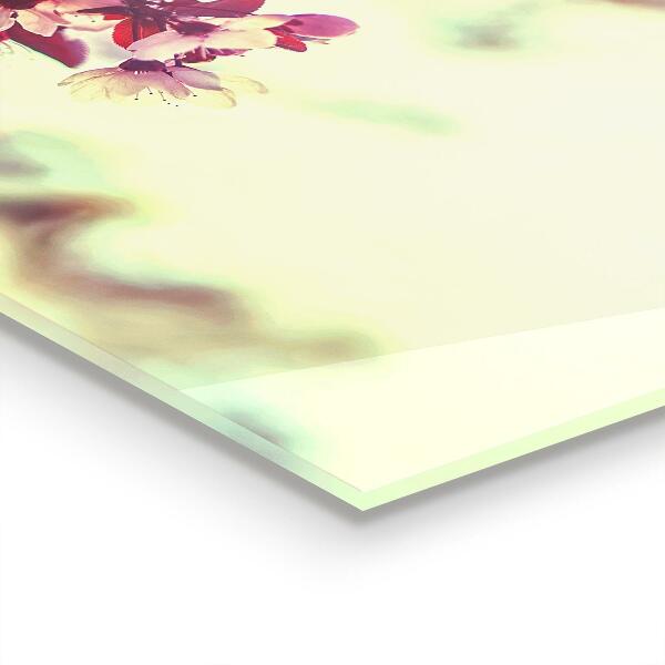 Kitchen wall panels Blooming pink tree