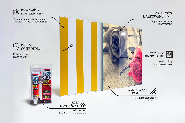 Kitchen wall panels Rose symbol of love