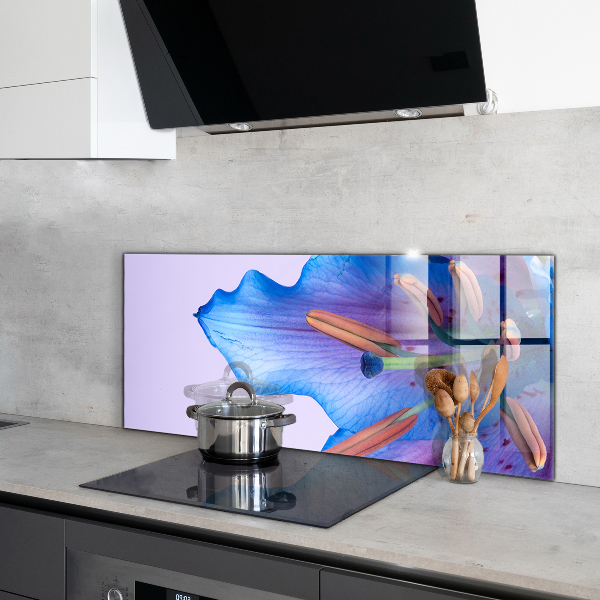 Kitchen wall panels Beautiful blue lily