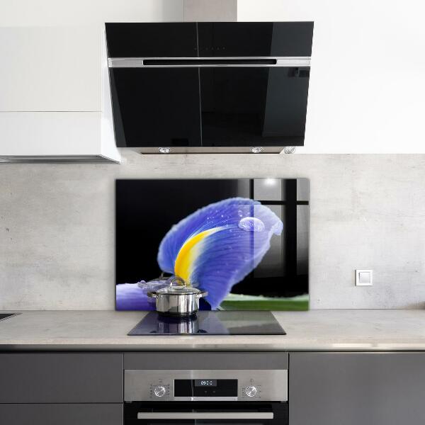 Kitchen wall panels Purple iris flower