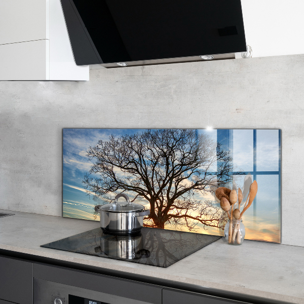 Kitchen wall panels Landscape meadow in the morning