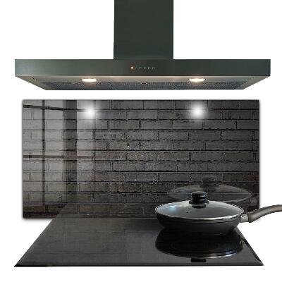 Kitchen splashback Black brick concrete