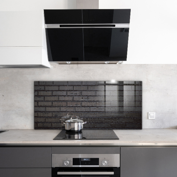 Kitchen splashback Black brick concrete