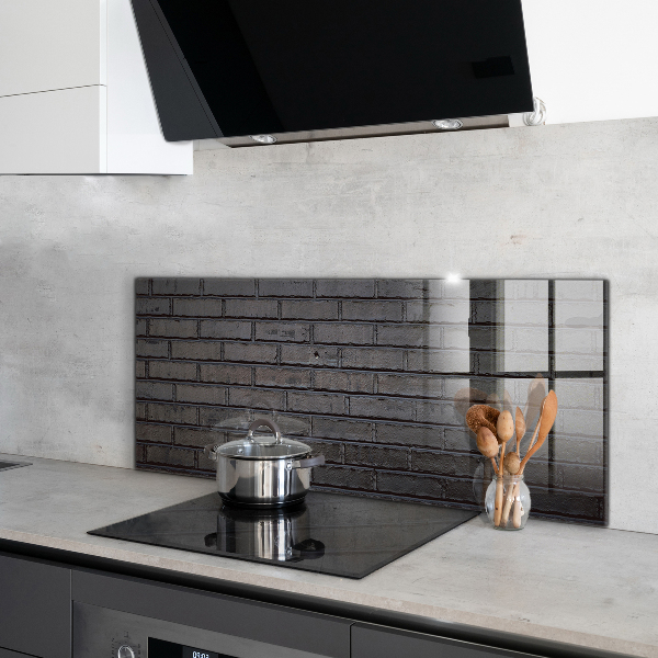 Kitchen splashback Black brick concrete