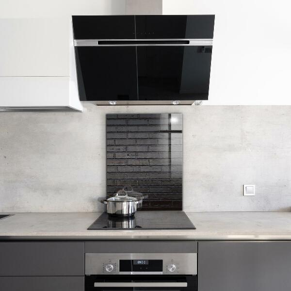 Kitchen splashback Black brick concrete