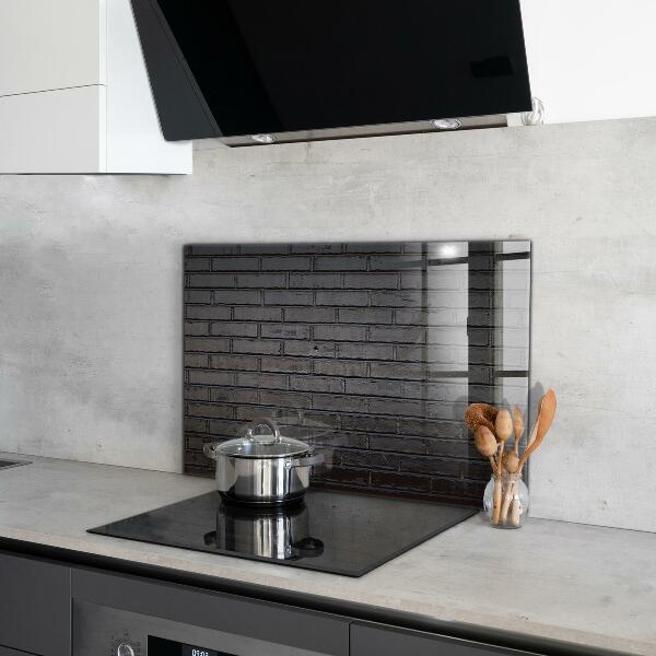 Kitchen splashback Black brick concrete