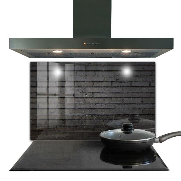 Kitchen splashback Black brick concrete