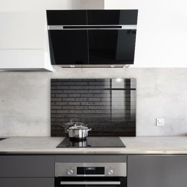 Kitchen splashback Black brick concrete