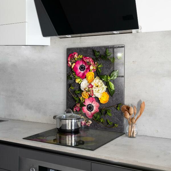 Kitchen panel Natural flowers composition
