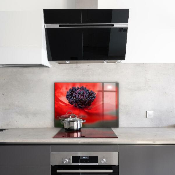 Kitchen panel Red poppy details