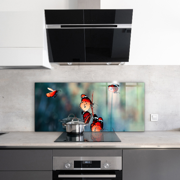 Kitchen wall panels Delicate butterfly in the wind