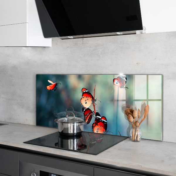 Kitchen wall panels Delicate butterfly in the wind