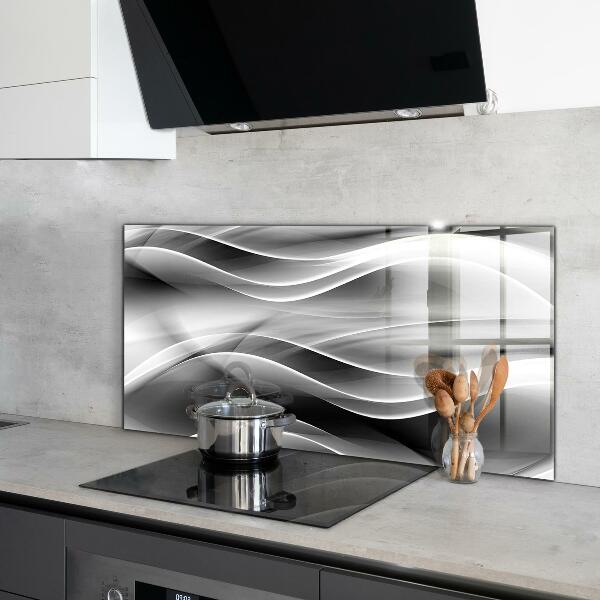 Kitchen splashback Gray wave abstract energy