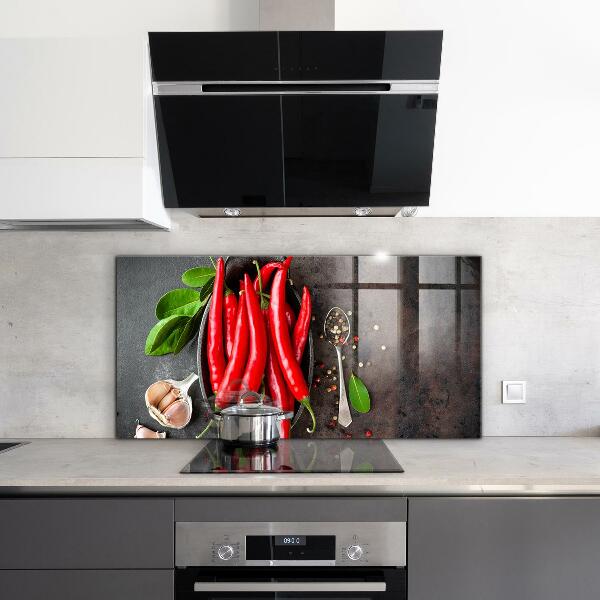 Kitchen wall panels Hot peppers cooking
