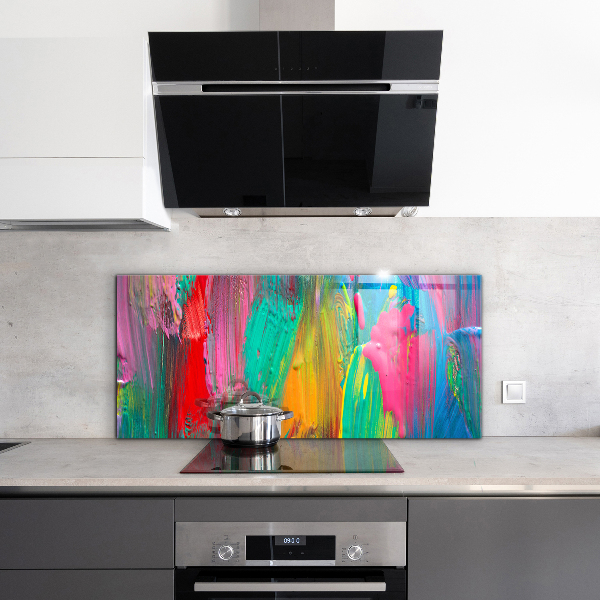 Kitchen wall panels Colorful paint texture
