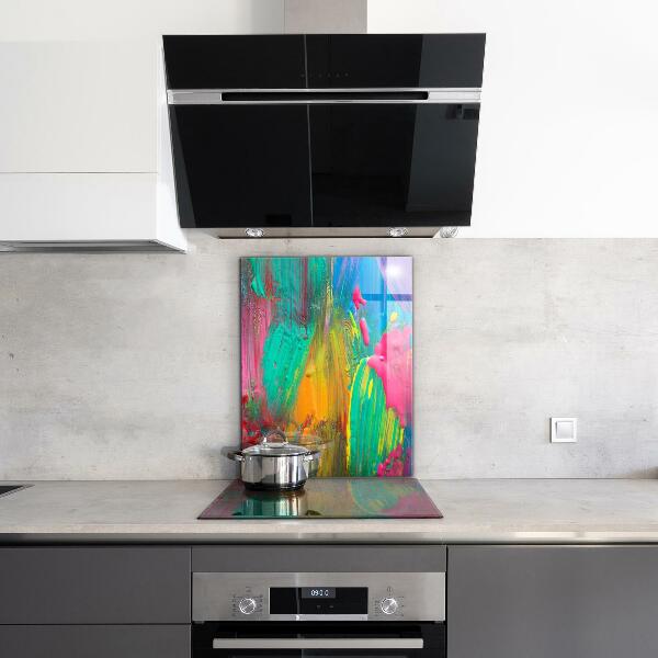 Kitchen wall panels Colorful paint texture