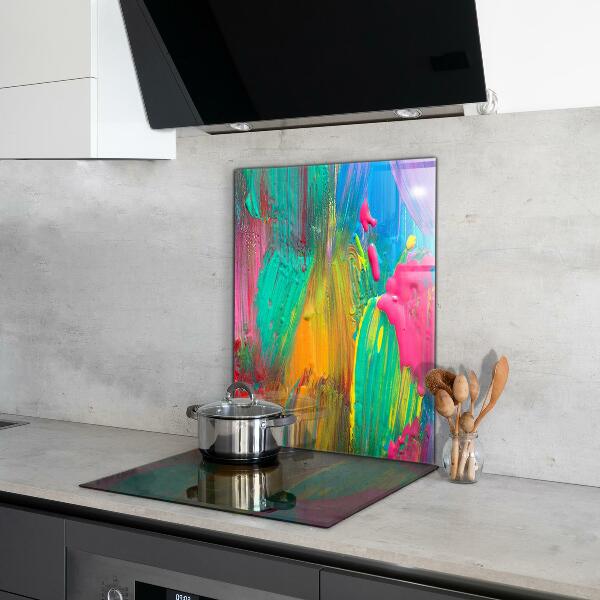 Kitchen wall panels Colorful paint texture