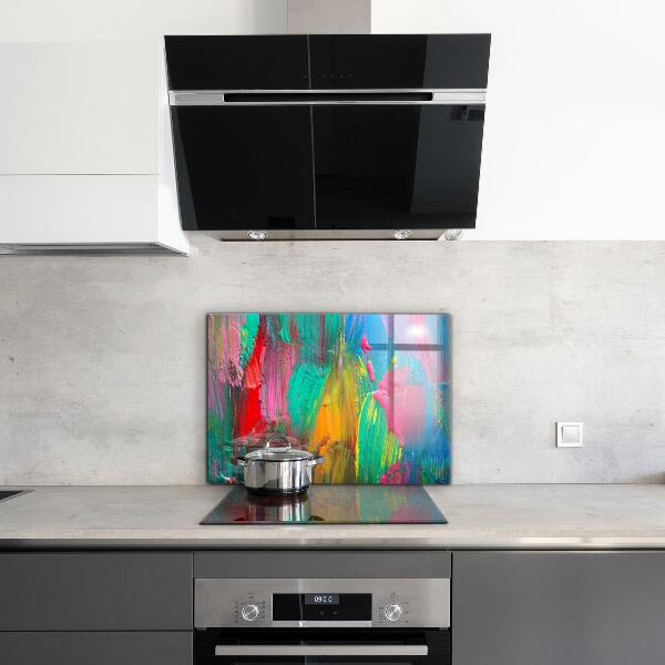 Kitchen wall panels Colorful paint texture