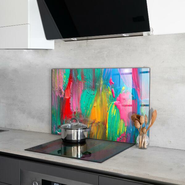 Kitchen wall panels Colorful paint texture