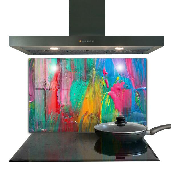 Kitchen wall panels Colorful paint texture