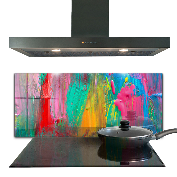 Kitchen wall panels Colorful paint texture