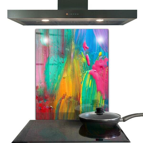 Kitchen wall panels Colorful paint texture