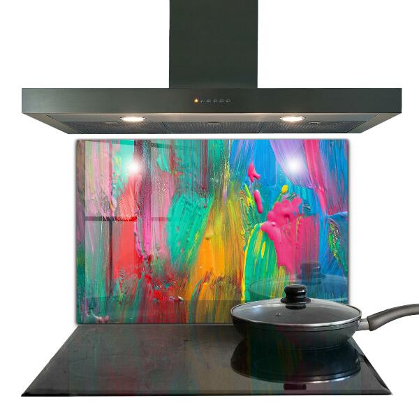 Kitchen wall panels Colorful paint texture