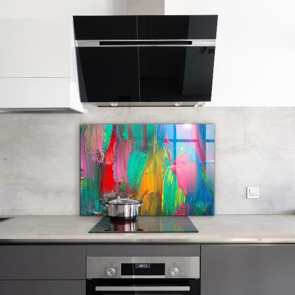 Kitchen wall panels Colorful paint texture