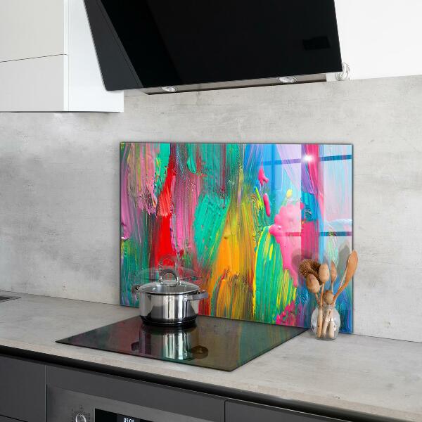 Kitchen wall panels Colorful paint texture