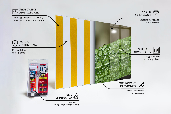 Kitchen panel Green leaf after rain