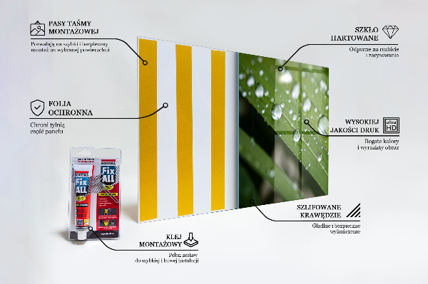 Kitchen panel Dew drops on the grass