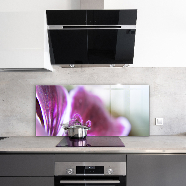 Kitchen panel Pink flower nature details