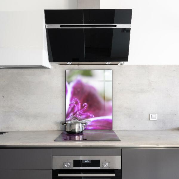 Kitchen panel Pink flower nature details