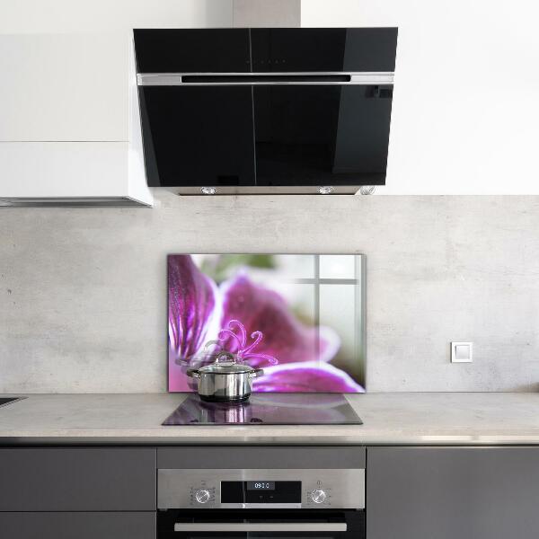 Kitchen panel Pink flower nature details