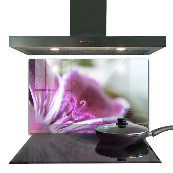 Kitchen panel Pink flower nature details