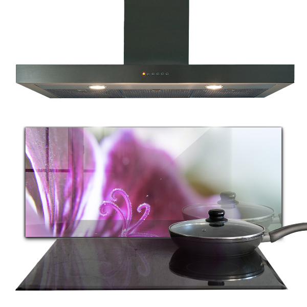 Kitchen panel Pink flower nature details