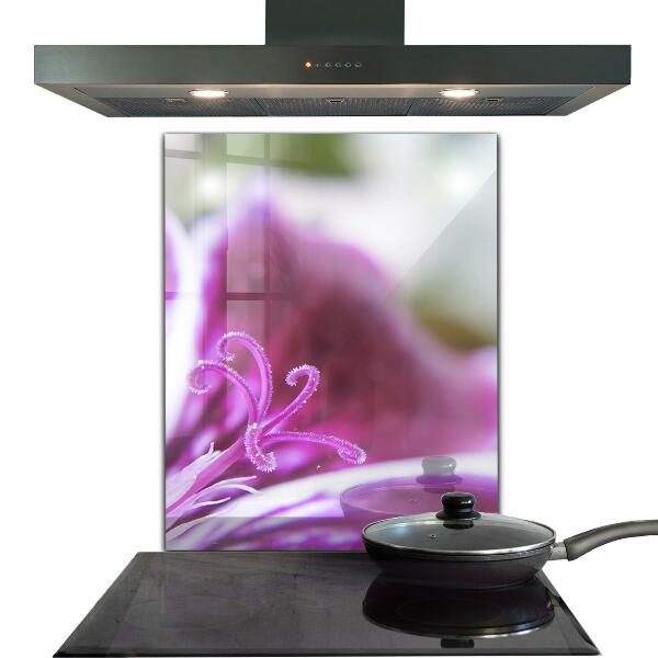 Kitchen panel Pink flower nature details