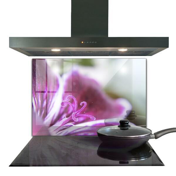 Kitchen panel Pink flower nature details