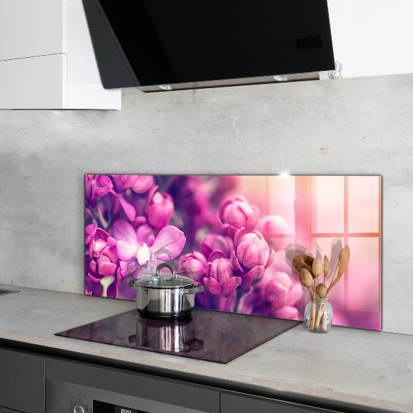 Kitchen wall panels Pink lilies natural beauty